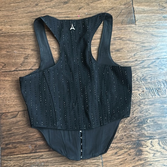 BLACK DENIM RHINESTONE CORSET! - Picture 4 of 4